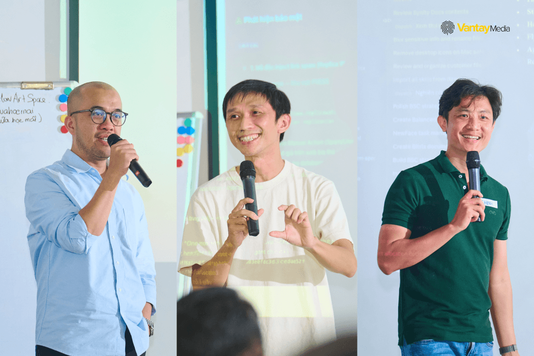 3 diễn giả trong buổi meetup Offline Meetup: Claude In Action Sai Gon